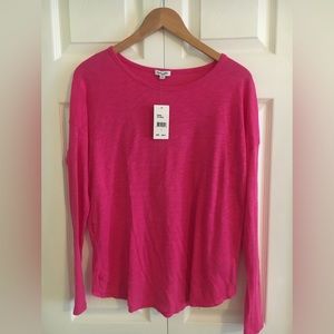 Splendid Bright Pink Long Sleeve Slub T